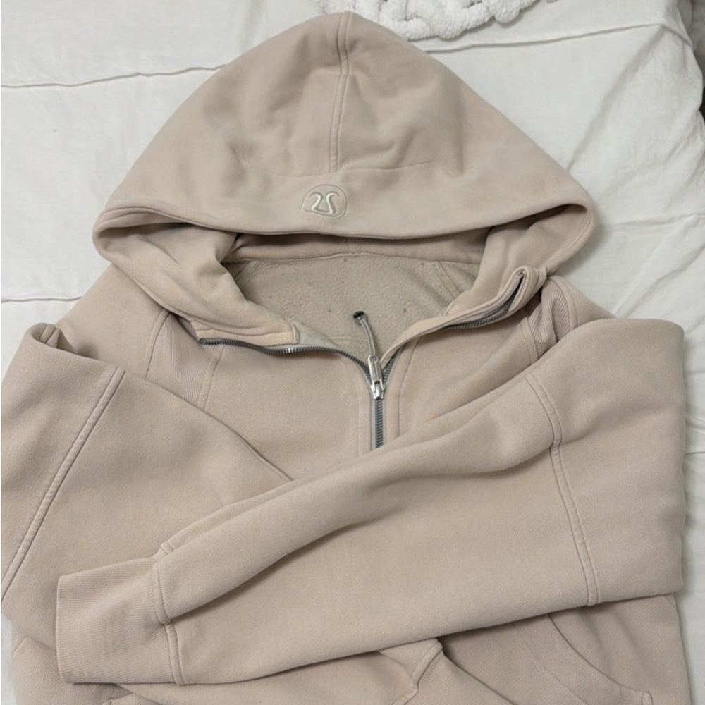 Lululemon Beige Scuba Hoodie - Cozy Zip-Up